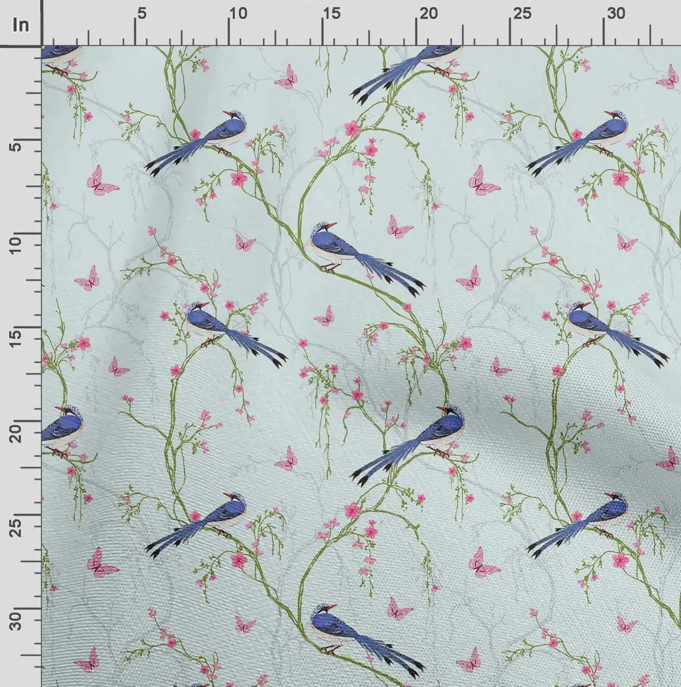 Soimoi Heavyweight Cotton Canvas Fabric Material - 56 Inch Wide, Blue - Floral Print, Ideal for Making Durable Tote Bags, Backpacks, Jackets, Upholstery, Cushions, Outdoor Furniture Covers, 1 Yard