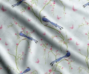 Soimoi Heavyweight Cotton Canvas Fabric Material - 56 Inch Wide, Blue - Floral Print, Ideal for Making Durable Tote Bags, Backpacks, Jackets, Upholstery, Cushions, Outdoor Furniture Covers, 1 Yard