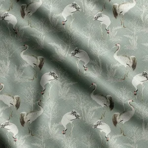 Soimoi Heavyweight Cotton Canvas Fabric Material - 56 Inch Wide, Green - Bird Print, Ideal for Making Durable Tote Bags, Backpacks, Jackets, Upholstery, Cushions, Outdoor Furniture Covers, 1 Yard