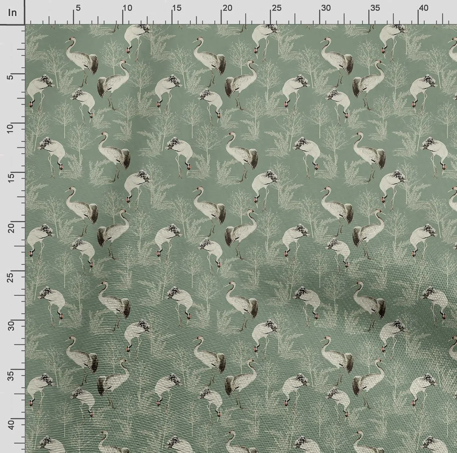 Soimoi Heavyweight Cotton Canvas Fabric Material - 56 Inch Wide, Green - Bird Print, Ideal for Making Durable Tote Bags, Backpacks, Jackets, Upholstery, Cushions, Outdoor Furniture Covers, 1 Yard