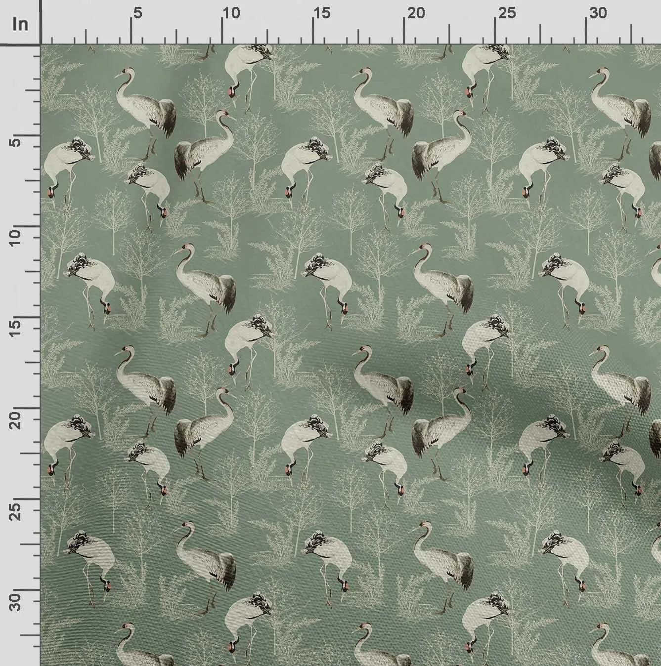 Soimoi Heavyweight Cotton Canvas Fabric Material - 56 Inch Wide, Green - Bird Print, Ideal for Making Durable Tote Bags, Backpacks, Jackets, Upholstery, Cushions, Outdoor Furniture Covers, 1 Yard