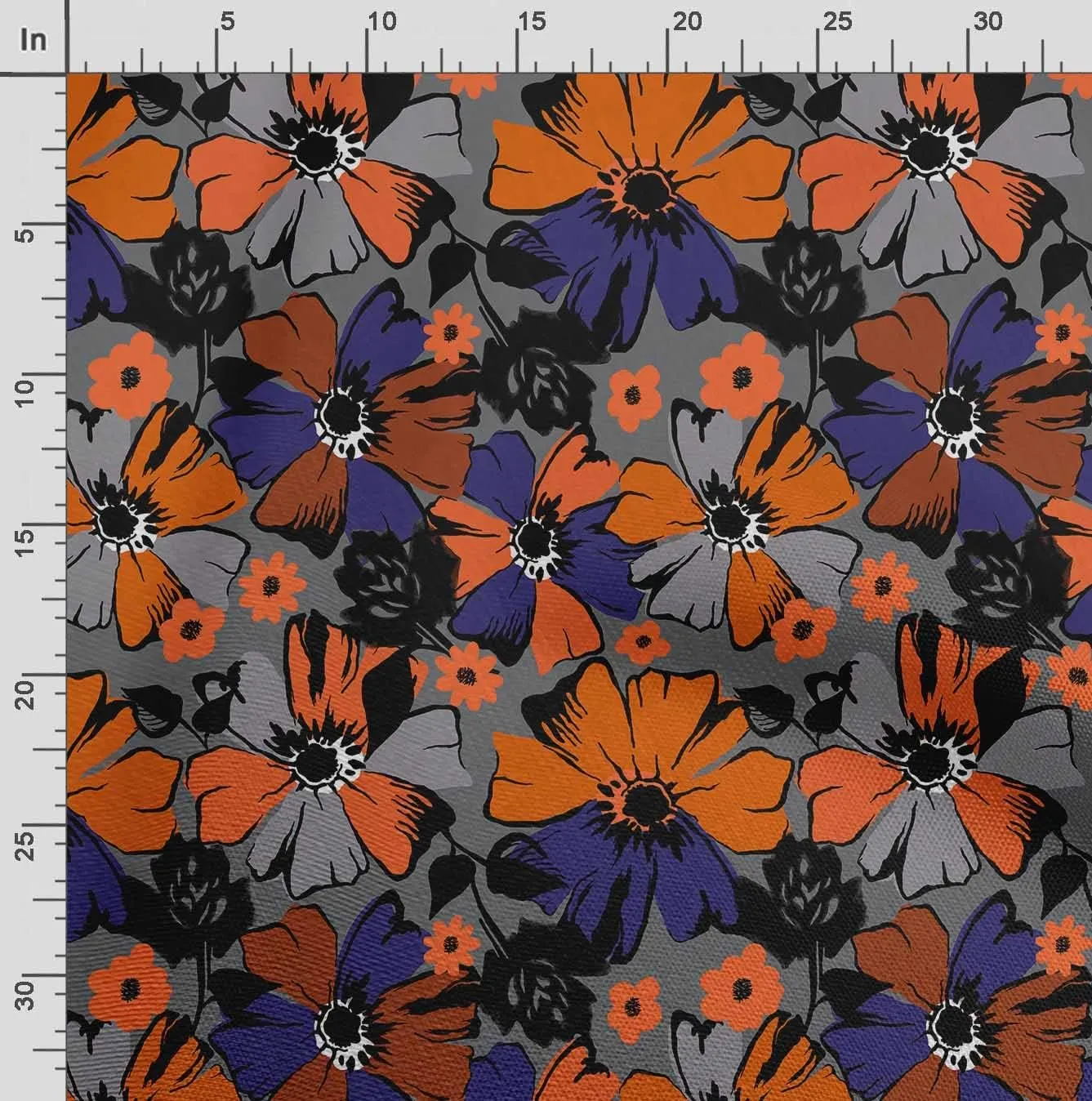 Soimoi Heavyweight Cotton Canvas Fabric Material - 56 Inch Wide, Purple - Floral Print, Ideal for Making Durable Tote Bags, Backpacks, Jackets, Upholstery, Cushions, Outdoor Furniture Covers, 1 Yard