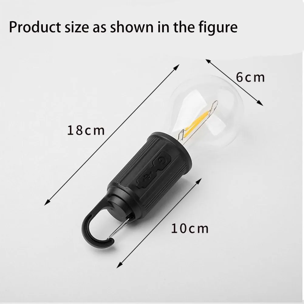 Solar Rechargeable Hooked Camping Light, Camp Lights Bulbs, Solar Camping Hook Bulb, 3 Light Modes Adjustable Portable Tungsten Solars Lights Outdoor (Set 2)