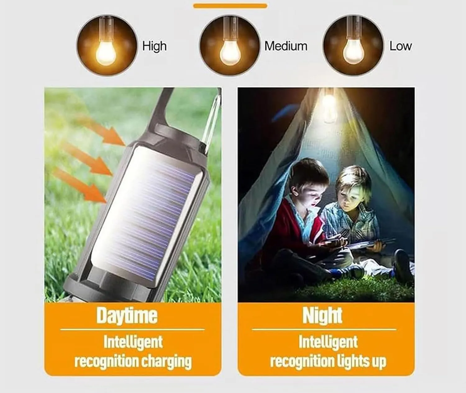 Solar Rechargeable Hooked Camping Light, Multi-Functional Waterproof Solar Tent Lights, USB Rechargeable Led Camping Lantern,Portable Clip Hook Indoor ＆ Outdoor Hanging Lantern (Tapered Style, 2)