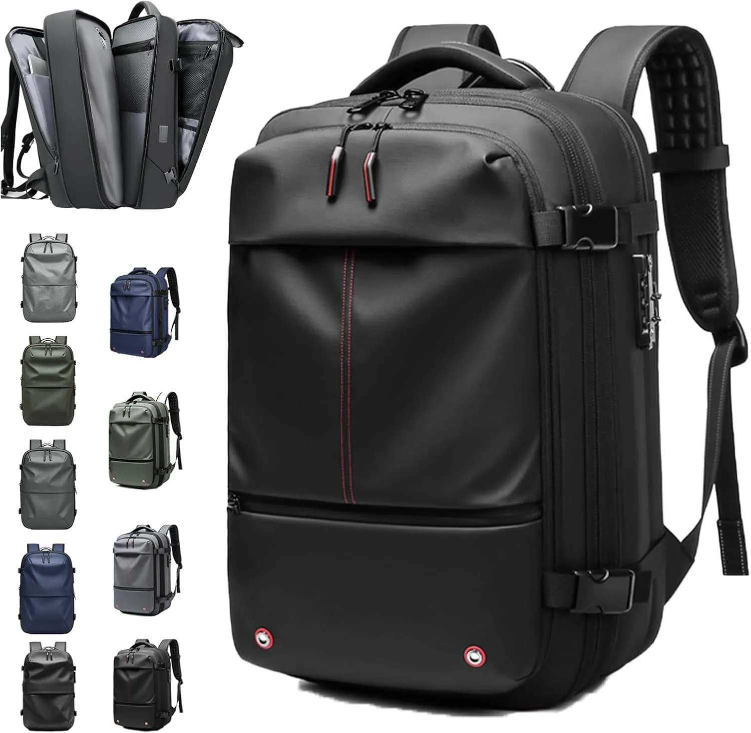Spacevac Pro Backpack, Space Vac Bags, Spacevac Travel Vacuum Backpacks, 60l Expandable Backpack with Vacuum Compression, Water Resistant, Anti Theft (Classic-Black)