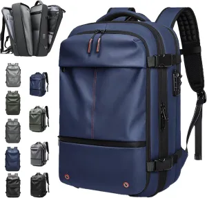 Spacevac Pro Backpack, Space Vac Bags, Spacevac Travel Vacuum Backpacks, 60l Expandable Backpack with Vacuum Compression, Water Resistant, Anti Theft (Classic-Blue)