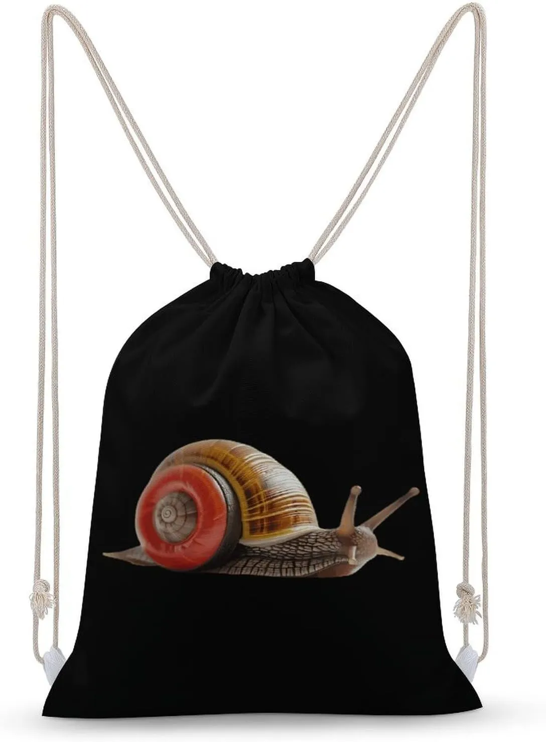 Speedy Snail Like Car Racer Drawstring Backpack Travel String Shoulder Bag Canvas Sport Sackpack for Gym Shopping Yoga