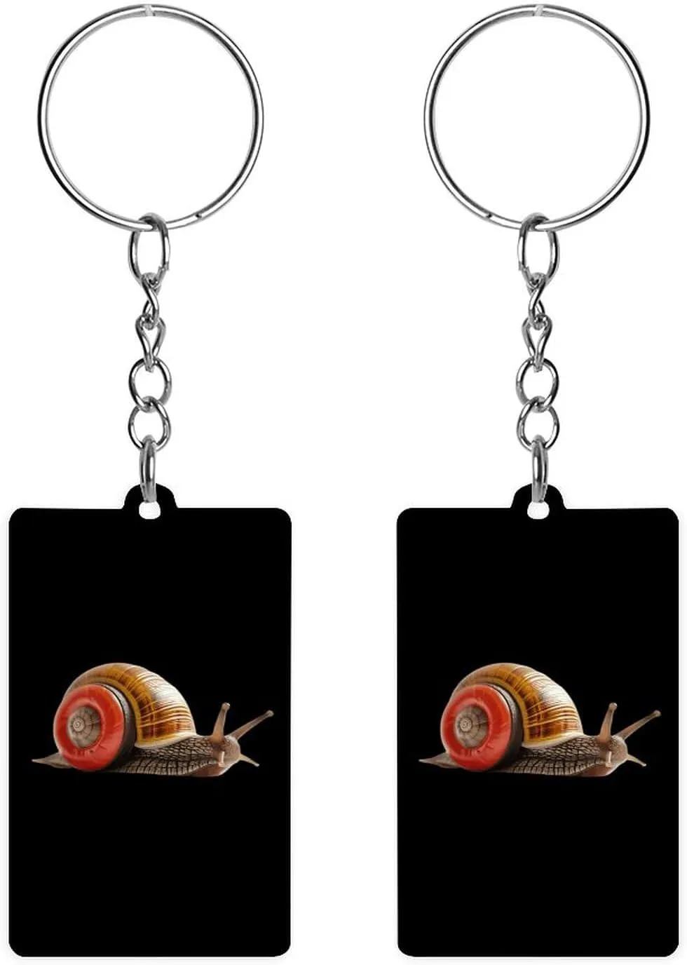 Speedy Snail Like Car Racer Funny Acrylic Keychain Small Rectangle Key Chain Purse Bag Accessories Gifts for Women Men