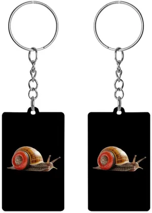 Speedy Snail Like Car Racer Funny Acrylic Keychain Small Rectangle Key Chain Purse Bag Accessories Gifts for Women Men