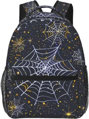 Spider Web Starry Sky Stars Adult Backpacks 15 Inch Laptop Backpack Double Shoulder Bag for Work Travel Gifts