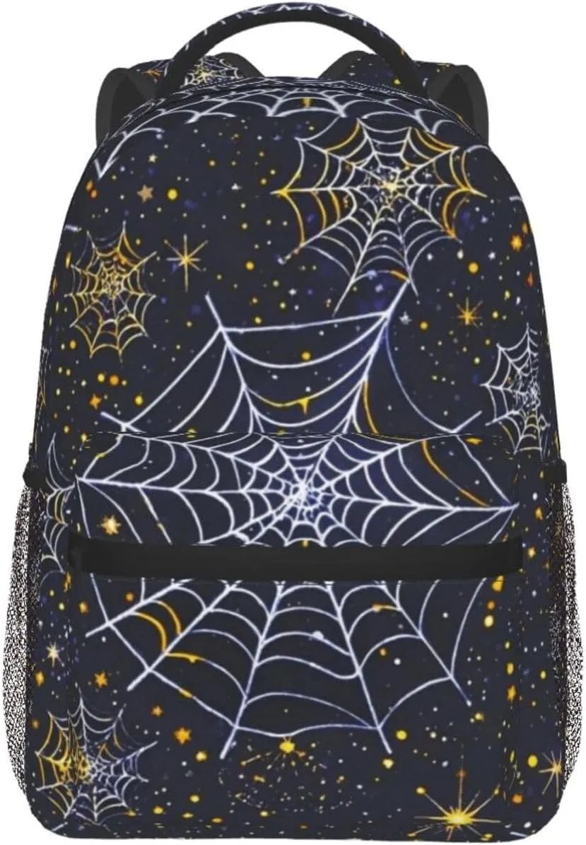 Spider Web Starry Sky Stars Adult Backpacks 15 Inch Laptop Backpack Double Shoulder Bag for Work Travel Gifts
