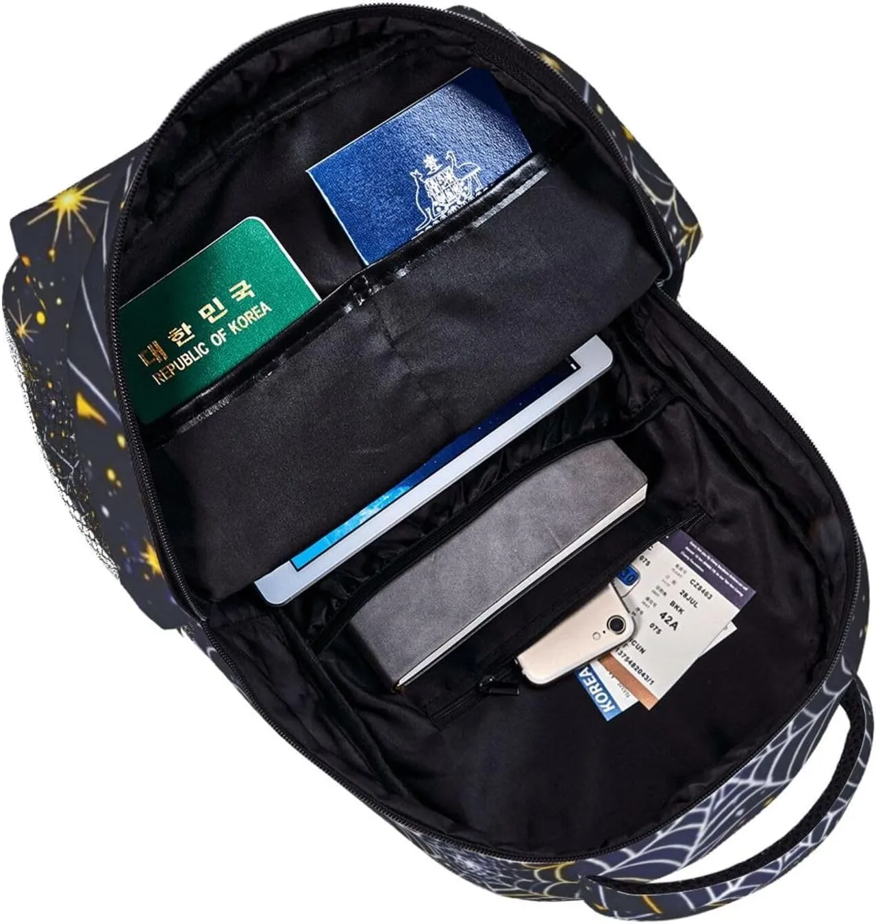Spider Web Starry Sky Stars Adult Backpacks 15 Inch Laptop Backpack Double Shoulder Bag for Work Travel Gifts