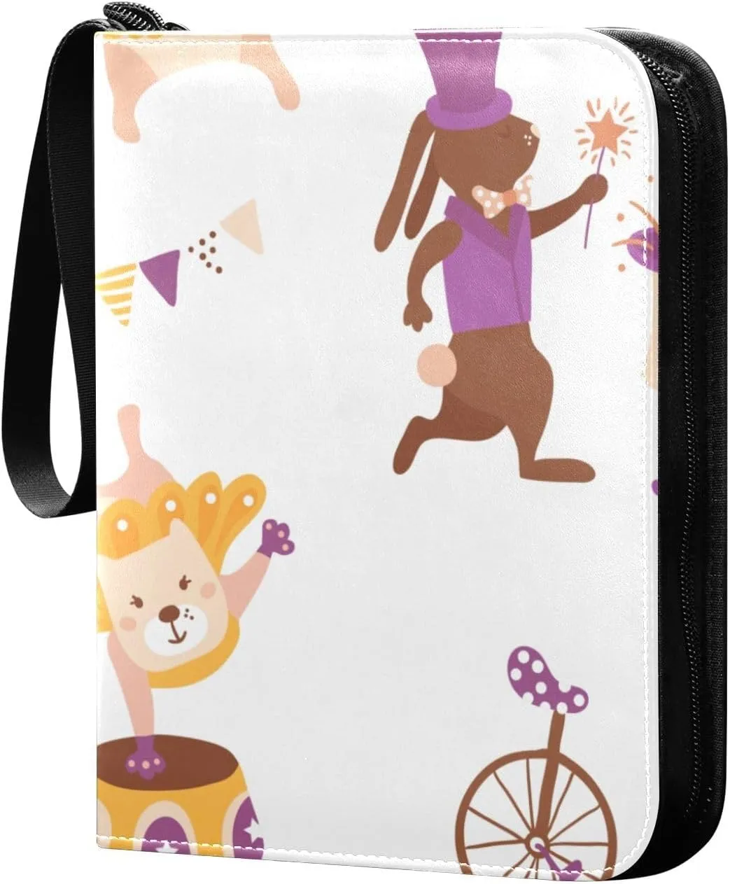 Sports Trading Card Album 4 Pockets & Non-Slip Edges Durable PU Leather Construction