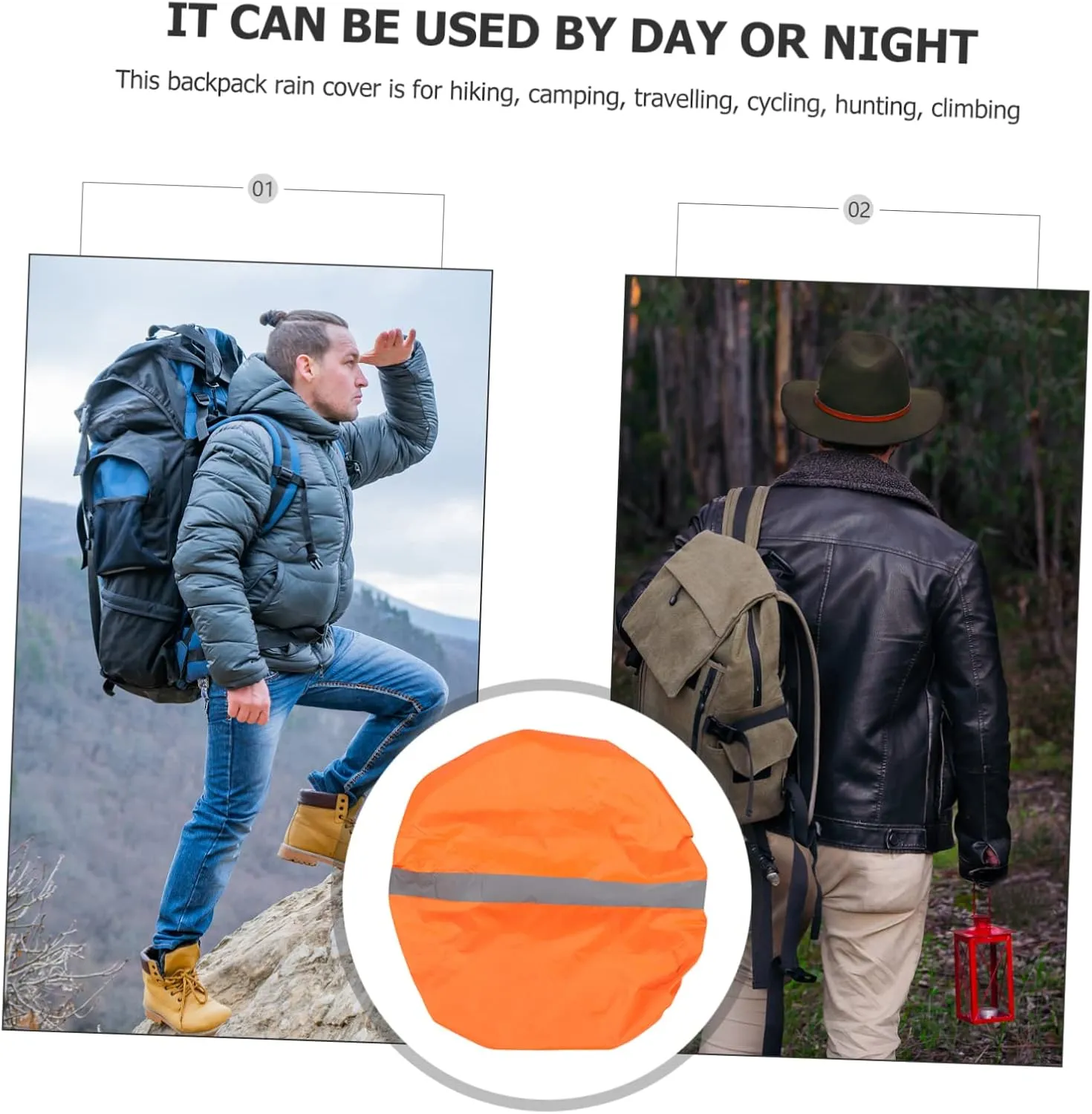 SUPVOX Back Cover for Biking Back Rain Cover Hiking Back Rain Cover Outdoor Back Rain Cover Orange t Inner