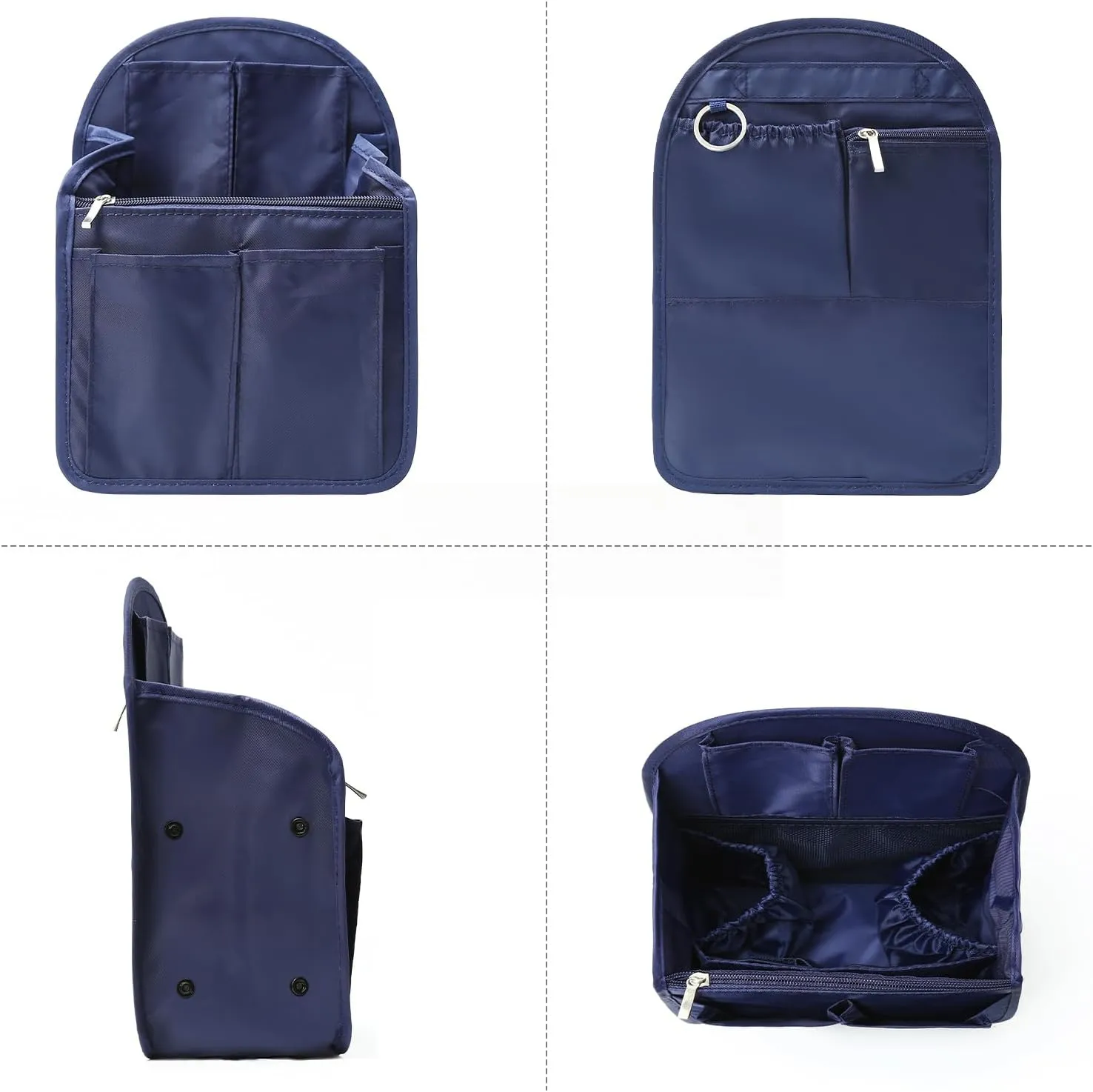 Surblue Backpack Organizer Insert Liner Hanging Travel Rucksack Purse and Handbag Insert Pocket, High-capacity Divider Foldable Nylon Shoulder Bag Organizer for Men and Women, (Navy, M)