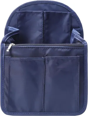Surblue Backpack Organizer Insert Liner Hanging Travel Rucksack Purse and Handbag Insert Pocket, High-capacity Divider Foldable Nylon Shoulder Bag Organizer for Men and Women, (Navy, M)