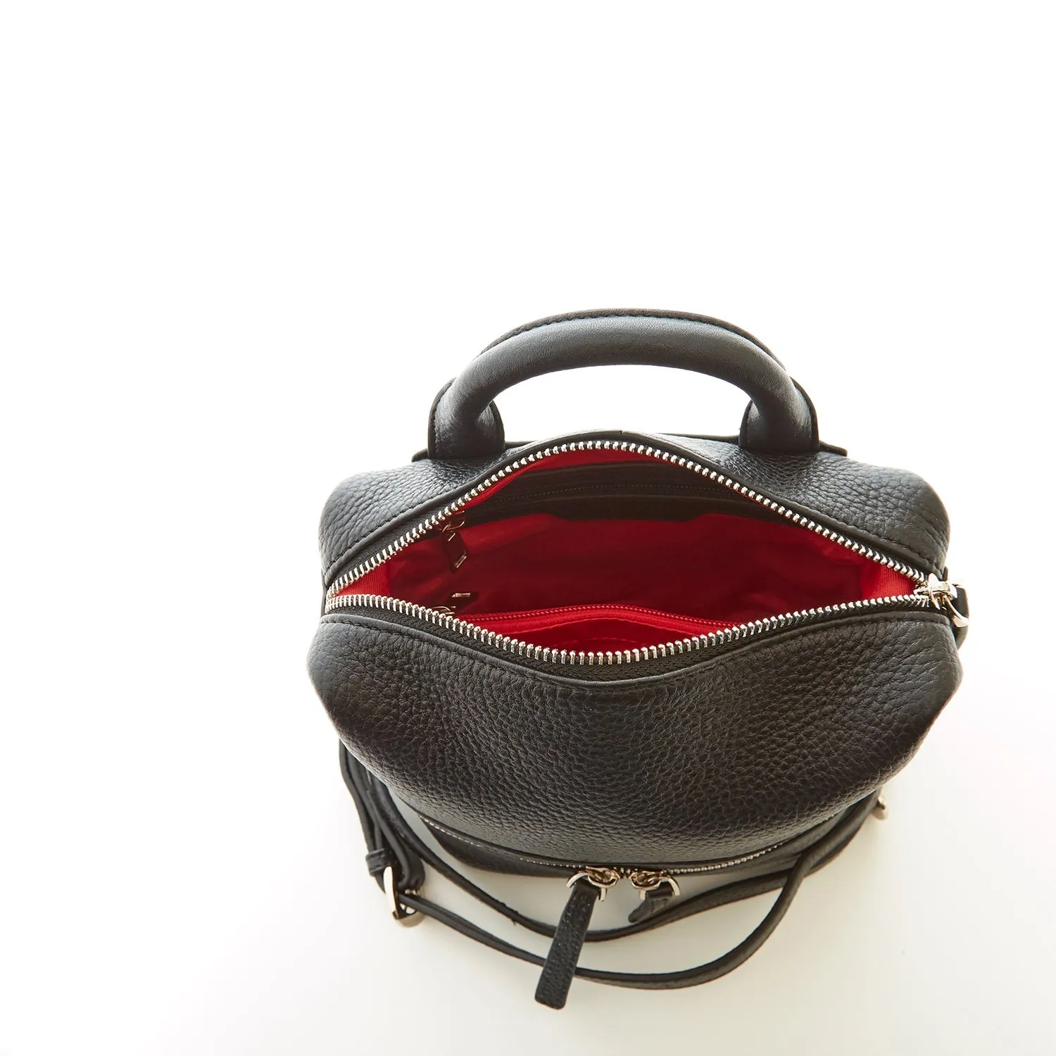 SUSU Ashley Small Black Leather Backpack
