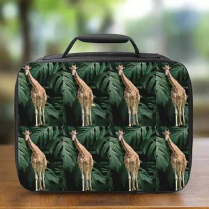 Tall Giraffe Surrounded by Greenery Small Insulated Lunch Box
