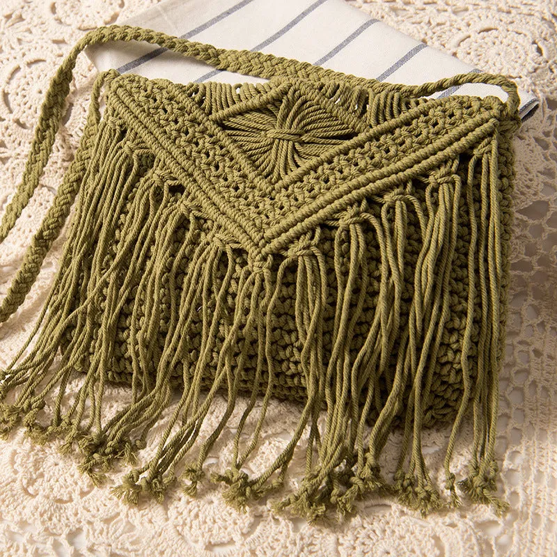 Tassel Straw Retro Cotton Thread Woven Bags