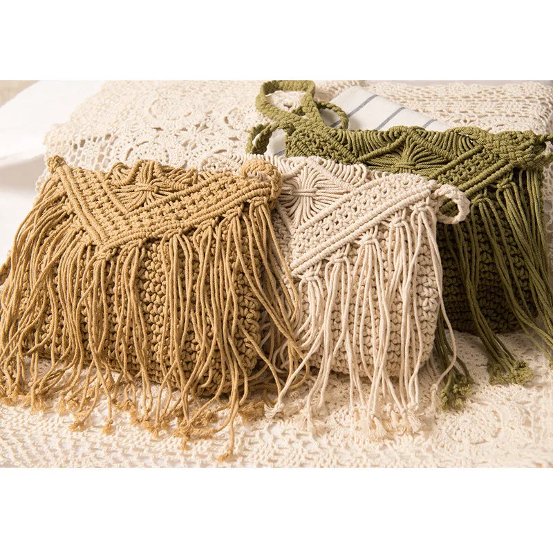 Tassel Straw Retro Cotton Thread Woven Bags