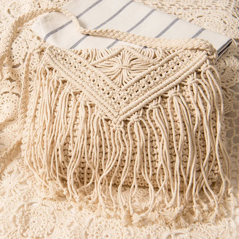 Tassel Straw Retro Cotton Thread Woven Bags