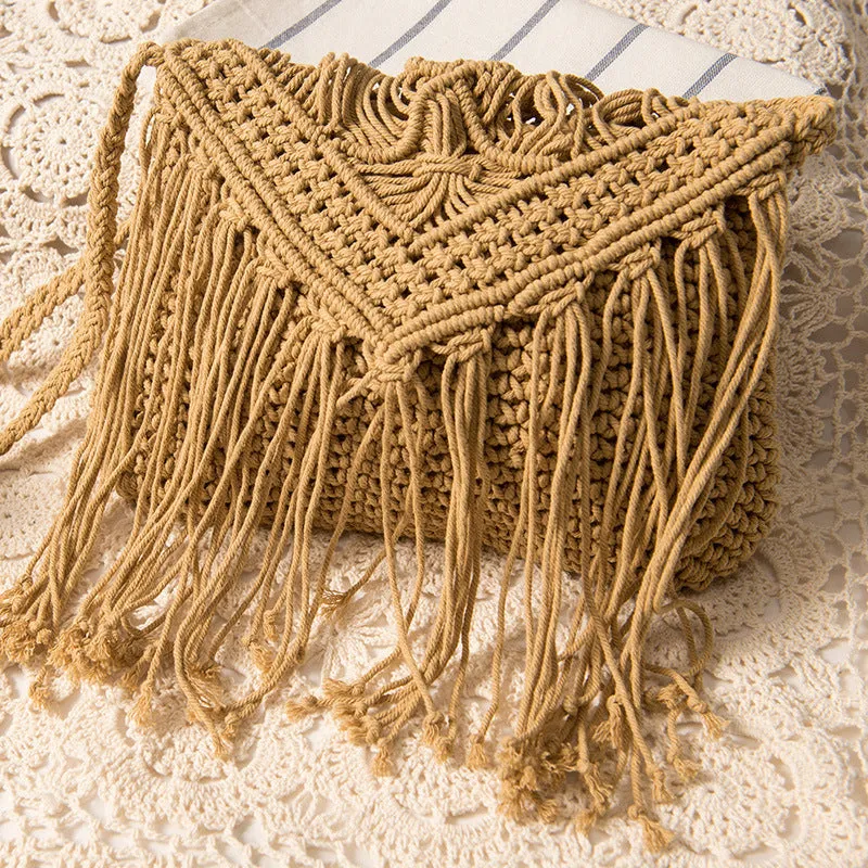 Tassel Straw Retro Cotton Thread Woven Bags