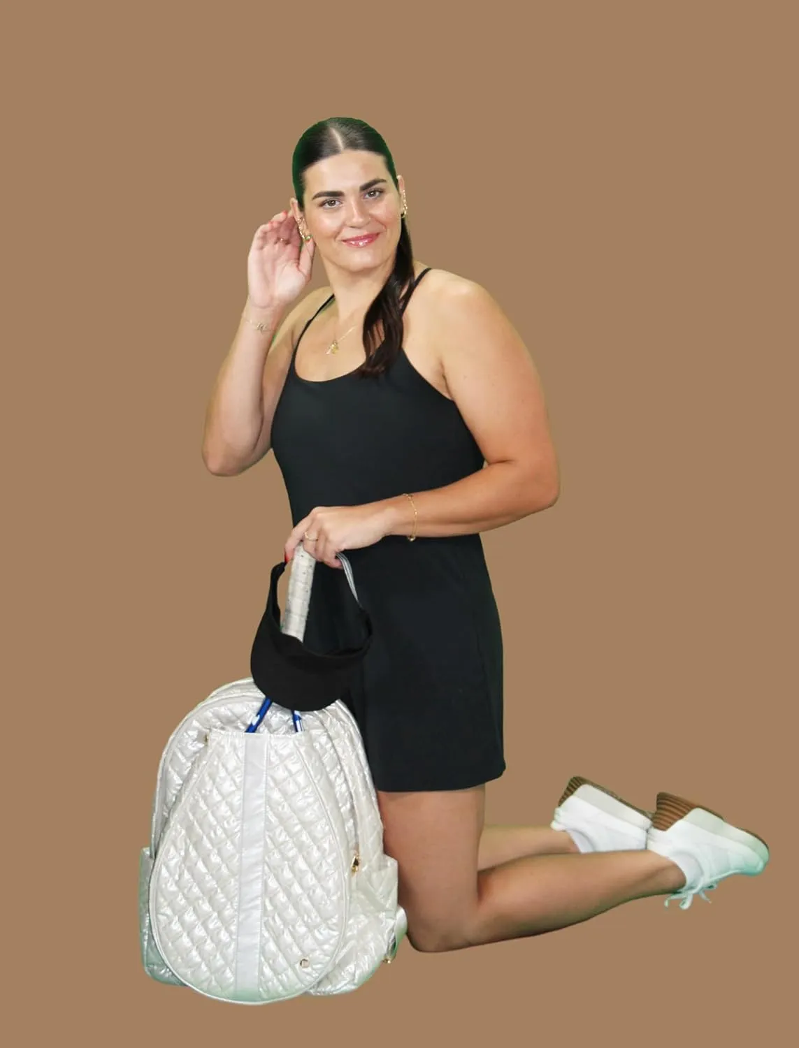 Tennis Backpack for Women- Tennis Bag for Women with Tennis Racket Cover   Zipper | Holder Elastic Pockets For Water Bottle | Large Storage Compartment