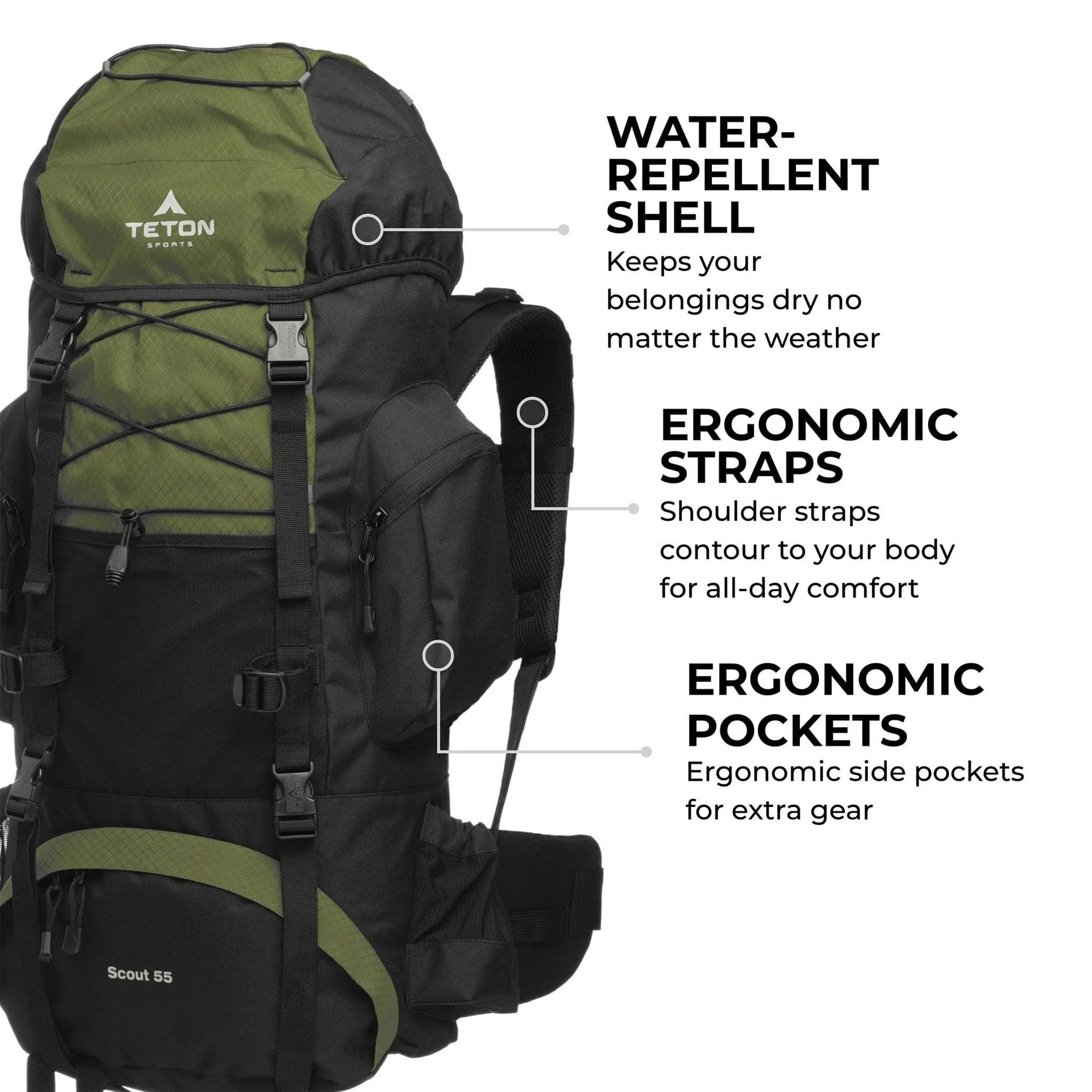 Teton Sports Scout 55l Backpack in Black