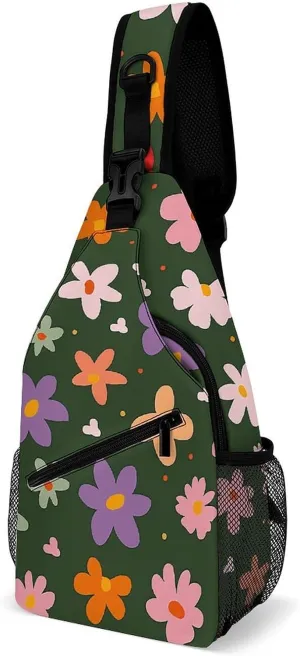 The Fish Are Swimming Around Sling Bag Lightweight Crossbody Chest Pack Travel Shoulder Bag with Adjustable Strap