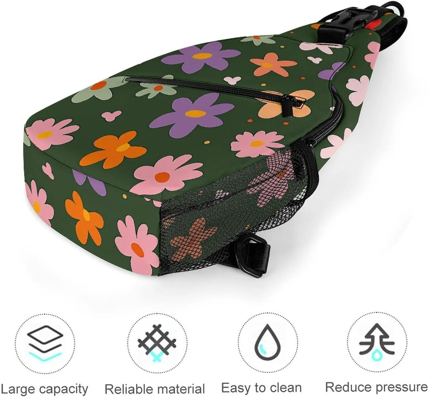 The Fish Are Swimming Around Sling Bag Lightweight Crossbody Chest Pack Travel Shoulder Bag with Adjustable Strap