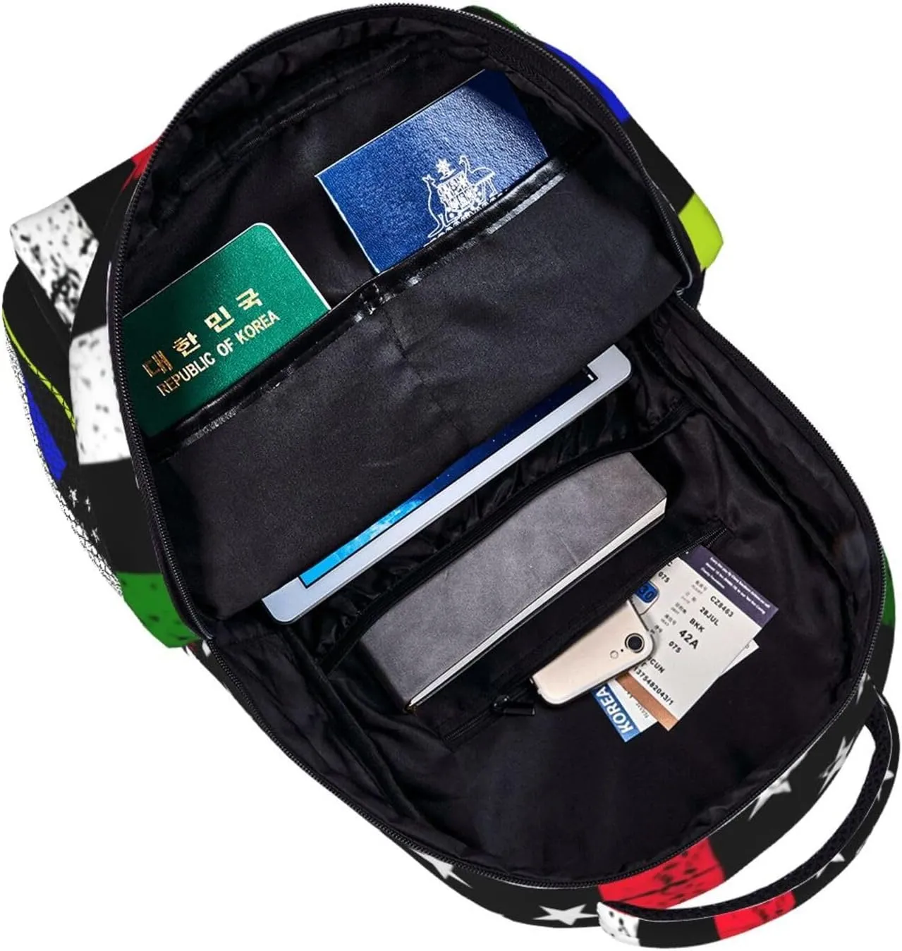 Thin Blue Red Green Line American Flag Backpacks 15in Laptop Backpack Multipurpose Double Shoulder Bag For Men Women Gifts