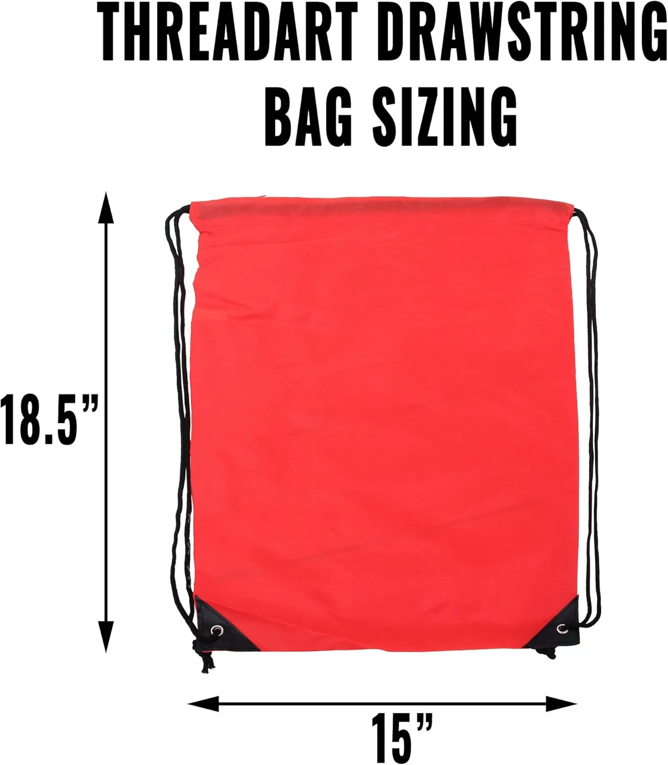 Threadart Drawstring Backpacks - Pack of 10 - Pink | Sports Cinch Sack String Backpack | For Gym, Storage, & Travel | Large 15" x 18.5" Size