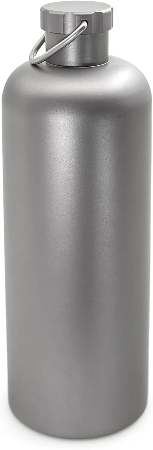 Ti Water Bottle Lightweight Outdoor Camping Metal Water Bottle for Hiking, Backpacking, Survival, Travel (600ml)