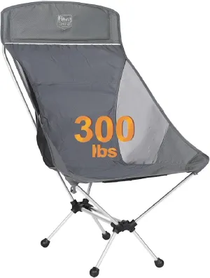 Timber Ridge Lightweight Highback Compact Folding Chair - Portable Comfort for Day Hikes, Beach Trips, & Camping, 300 lbs Support