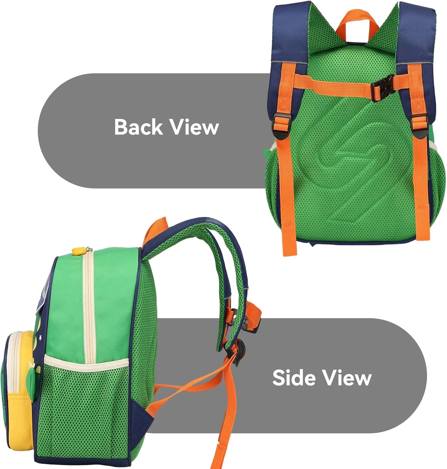 Toddler Backpack for Kids, Small 3D Cartoon Preschool for Age 2-4 kids Daycare Nursery Backpack for School (3D Dinosaur, Blue)