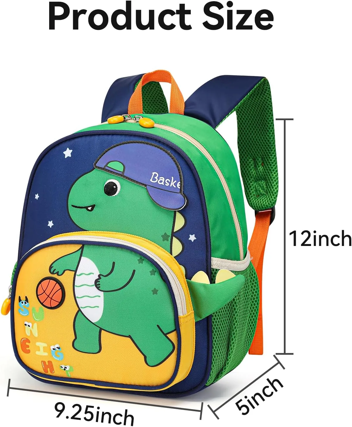 Toddler Backpack for Kids, Small 3D Cartoon Preschool for Age 2-4 kids Daycare Nursery Backpack for School (3D Dinosaur, Blue)