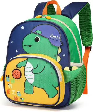 Toddler Backpack for Kids, Small 3D Cartoon Preschool for Age 2-4 kids Daycare Nursery Backpack for School (3D Dinosaur, Blue)