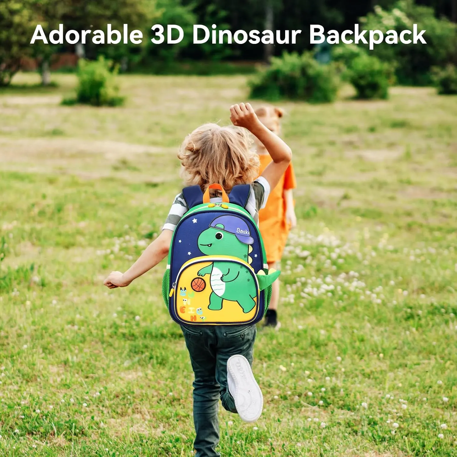 Toddler Backpack for Kids, Small 3D Cartoon Preschool for Age 2-4 kids Daycare Nursery Backpack for School (3D Dinosaur, Blue)