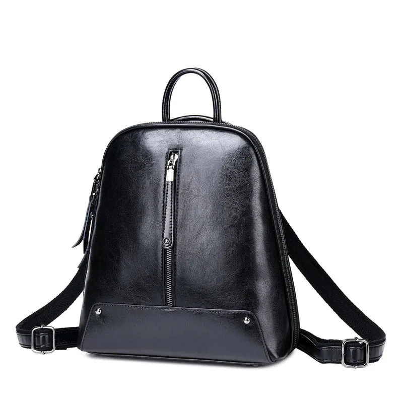 Top Grain Leather Backpacks Women Travel Backpack Natural Cow Leather City Backpacks Stylish Rucksack