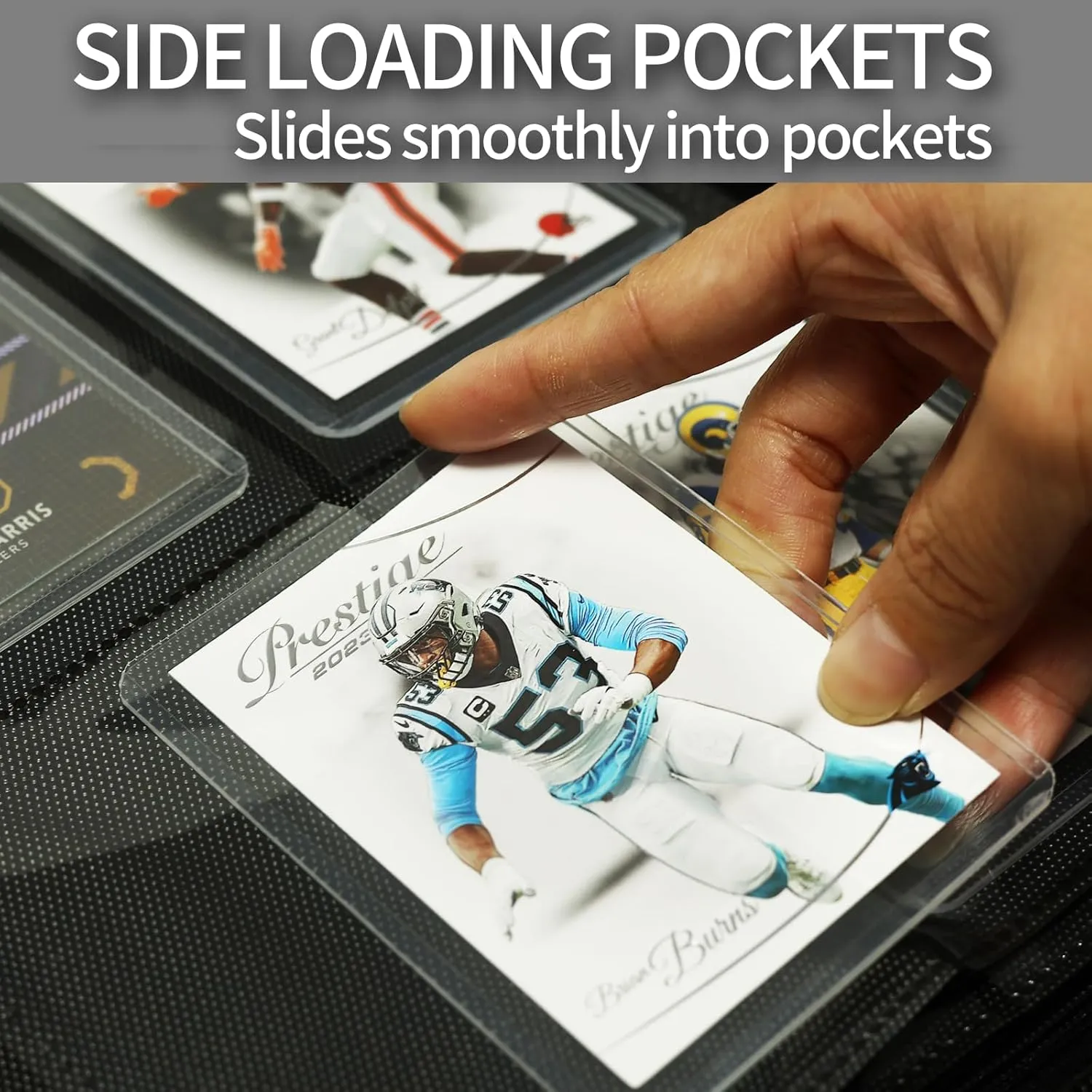 Toploaders Binder,Portable 4 Pockets Trading Card Holder Albums for Sports, Trading, and Gaming Cards Blue