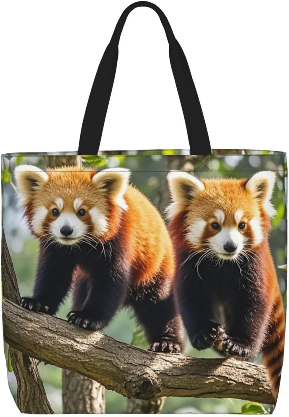 Tote Bag Large Capacity Grocery Bag With Zipper Ringtailed Lemur Shopping Bag Shoulder Bag for Women