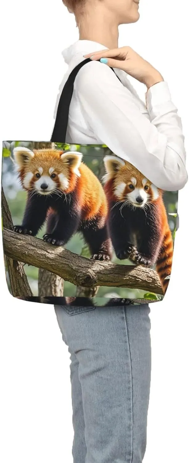 Tote Bag Large Capacity Grocery Bag With Zipper Ringtailed Lemur Shopping Bag Shoulder Bag for Women