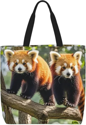 Tote Bag Large Capacity Grocery Bag With Zipper Ringtailed Lemur Shopping Bag Shoulder Bag for Women