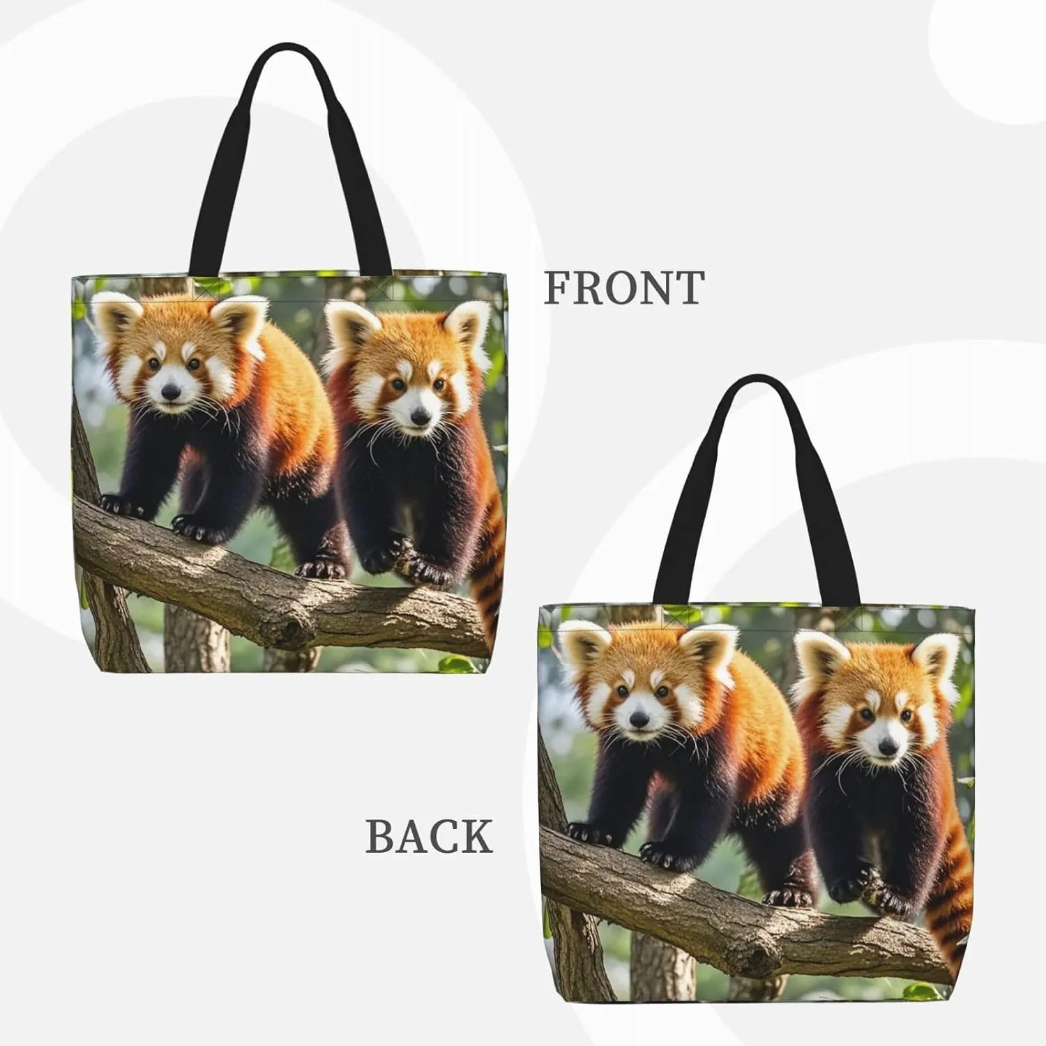 Tote Bag Large Capacity Grocery Bag With Zipper Ringtailed Lemur Shopping Bag Shoulder Bag for Women