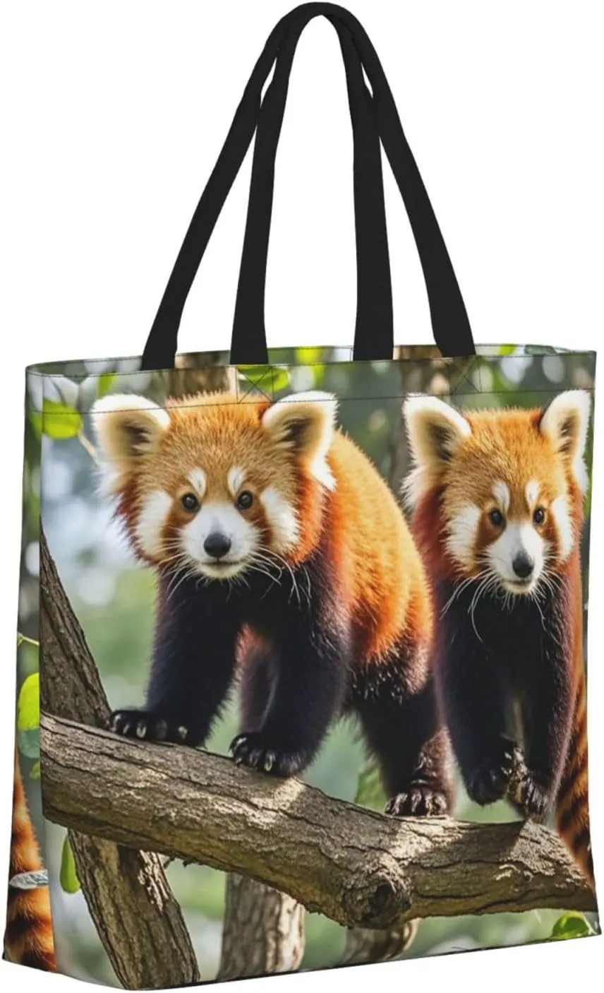 Tote Bag Large Capacity Grocery Bag With Zipper Ringtailed Lemur Shopping Bag Shoulder Bag for Women
