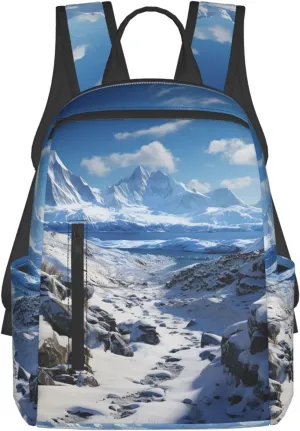 Travel Laptop Backpack Fashion Backpacks for Women Men Spectacular snowy mountains Computer Bag Lightweight Hiking Daypack