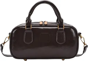 Trendy Bowling Tote Handbags and Purses Women Shoulder Crossbody Bags Vegan Leather Ladies Messenger