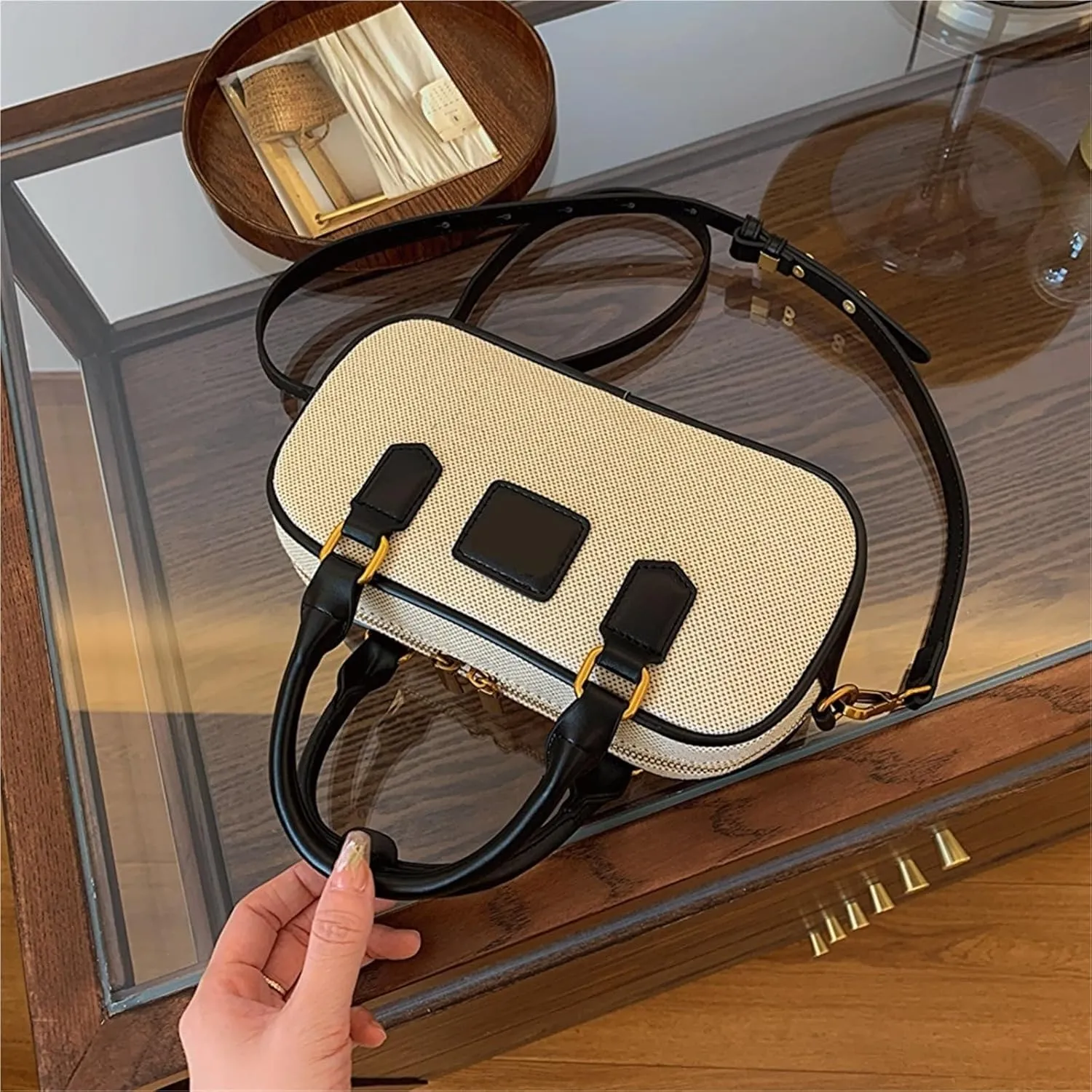 Trendy Bowling Tote Handbags and Purses Women Shoulder Crossbody Bags Vegan Leather Ladies Messenger