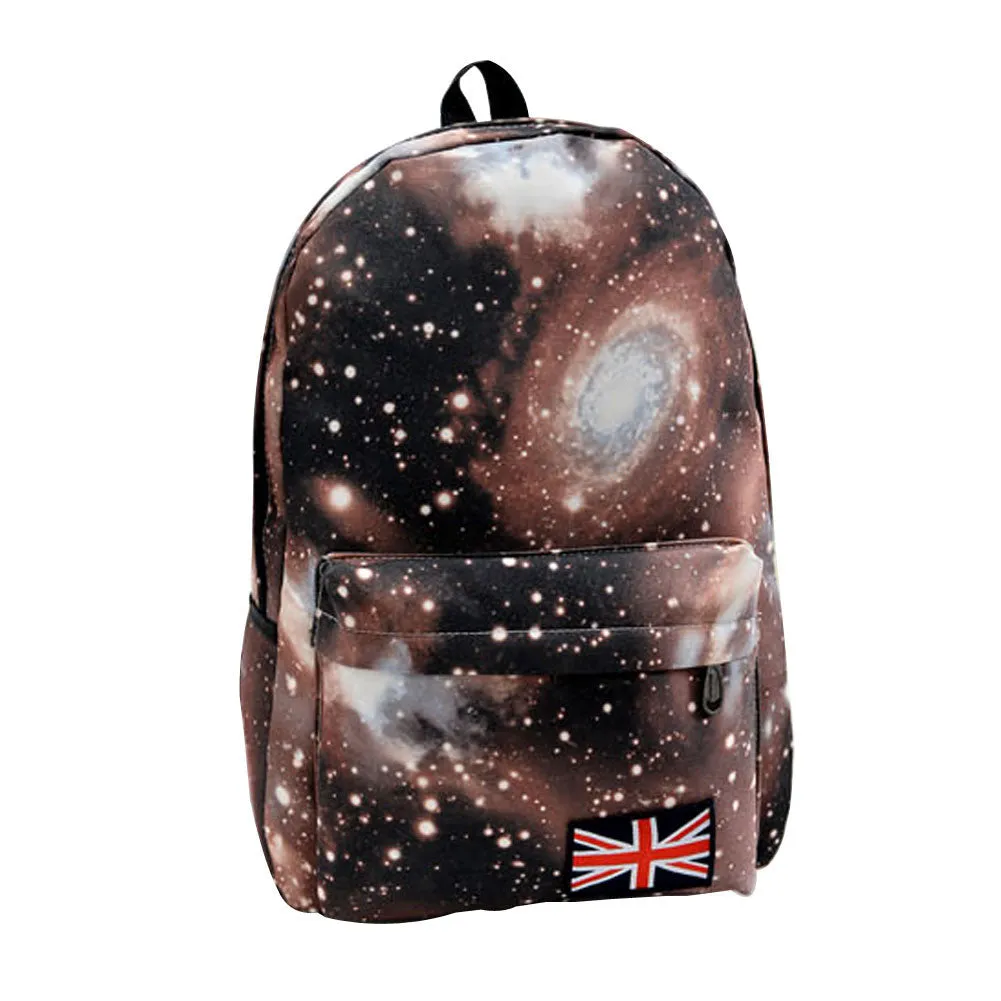 Trendy Women Stars Universe Space printing backpack School Book Backpacks British flag Stars bag