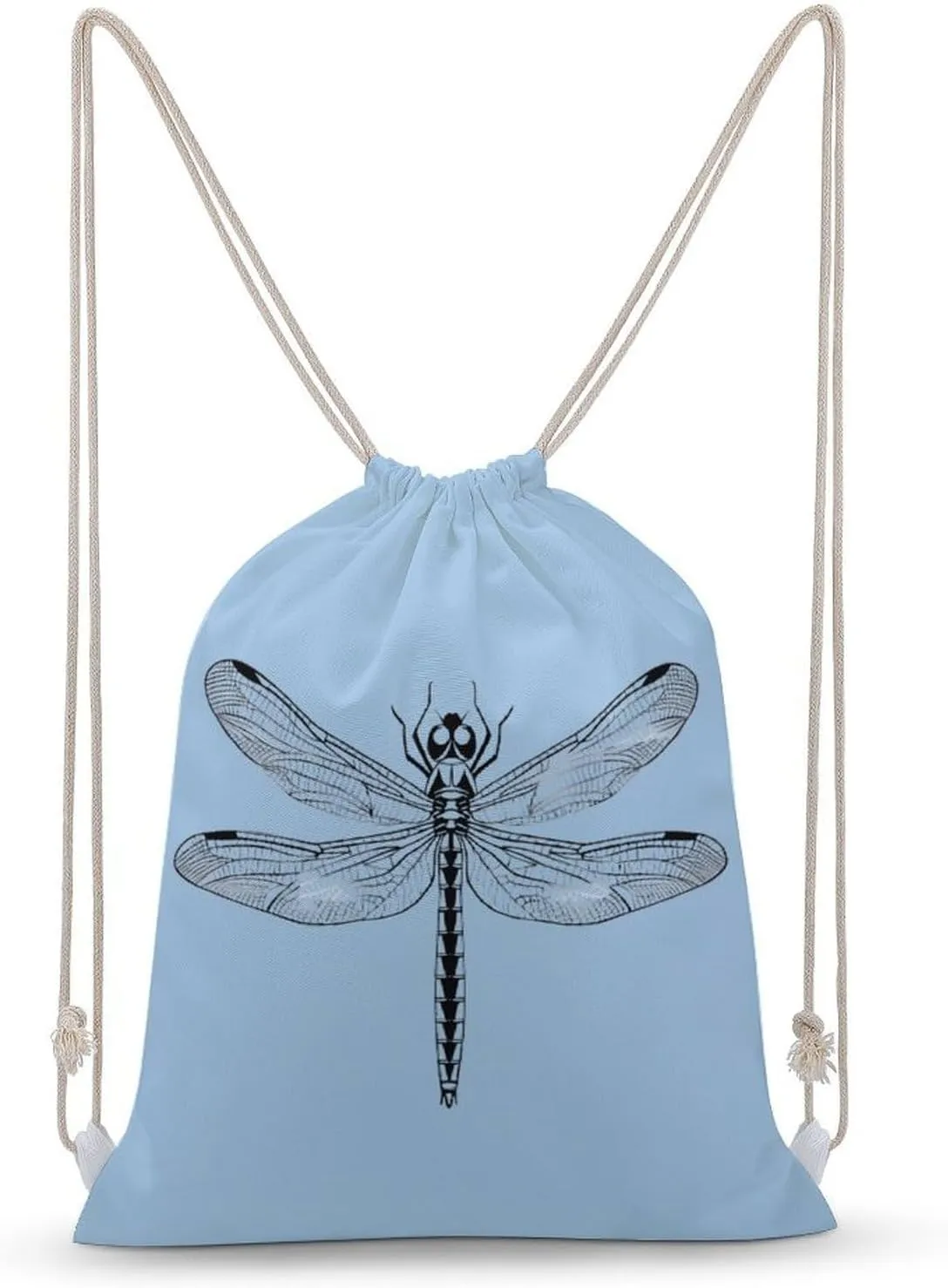 Tribal Dragonfly Drawstring Backpack Travel String Shoulder Bag Canvas Sport Sackpack for Gym Shopping Yoga